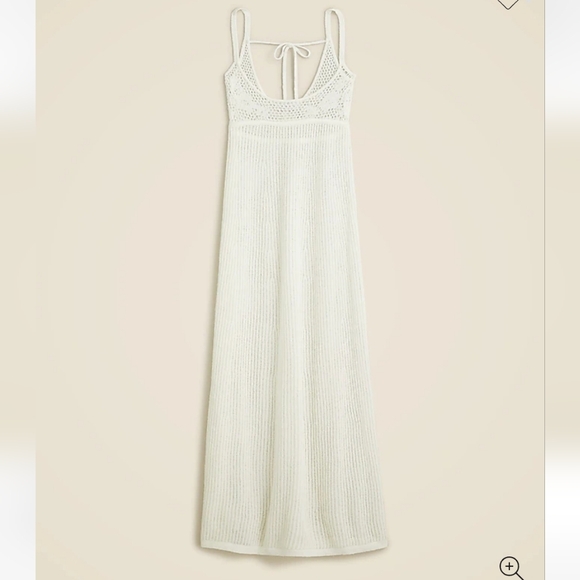 Anna October J.Crew Sheer Bridal White Sweater Dress Coastal Beach Medium - Picture 4 of 15